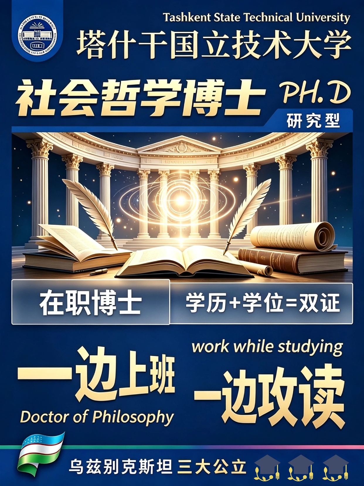 乌兹别克斯坦塔什干国立技术大学社会哲学在职博士(PH.D)招生通知
